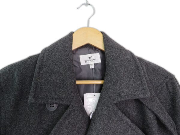 Double Breasted Mens Charcoal Winter Coat