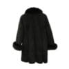 Small, fleece, sheepskin, fur cuffs, black winter coat