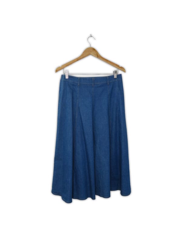 Full midi A-line panel denim skirt