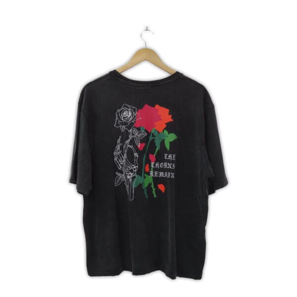Washed Black T-shirt with embroidery