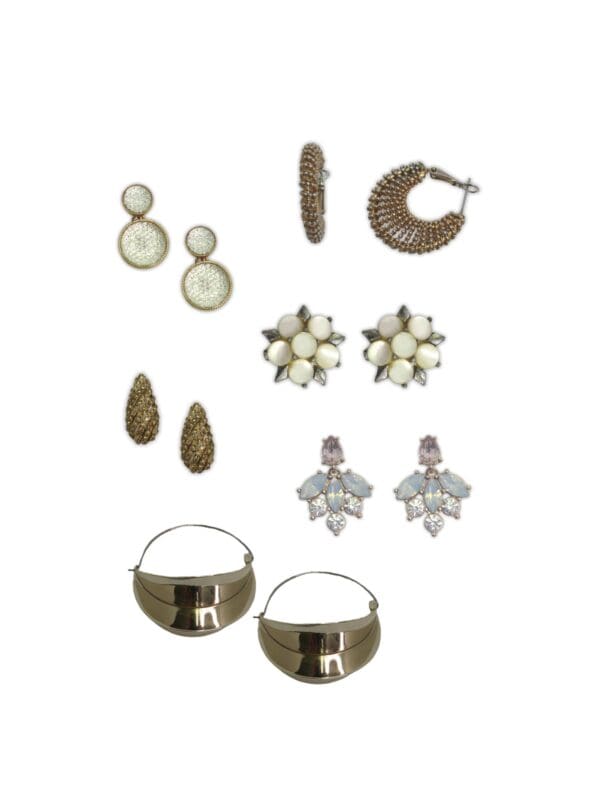 Bulk earring pack, gold, pearl, sparkle