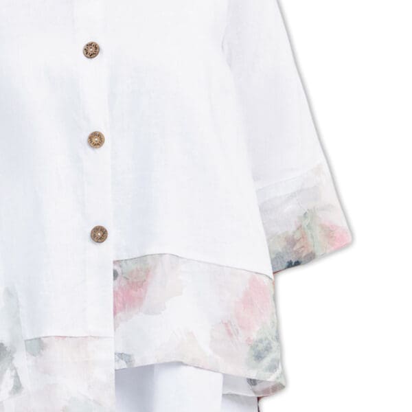 White Linen 3/4 sleeve lightweight jacket