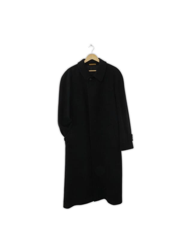 Long men's wool coat, charcoal