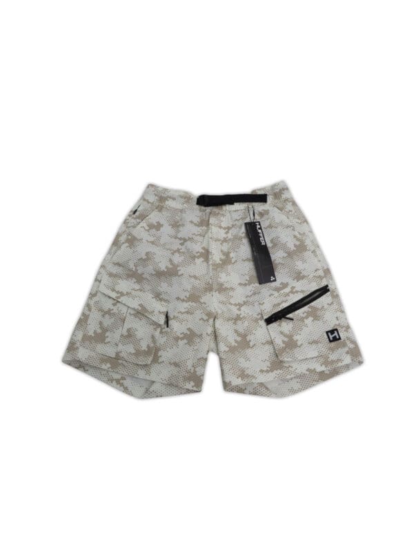 Beige and Cream outdoor shorts with zip pockets