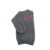 Grey Teddy crew neck jumper with red embroidery