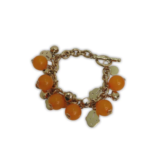 gold orange charm bracelet