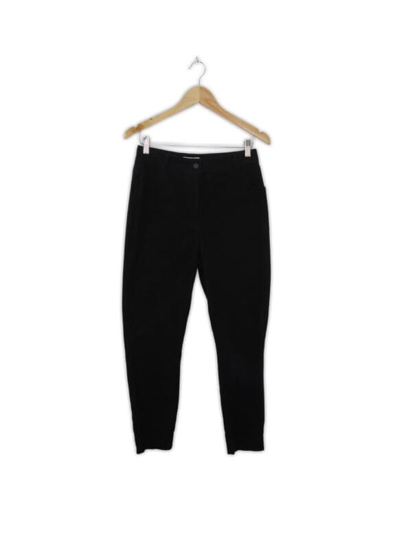 black tapered pants ankle length brushed cotton