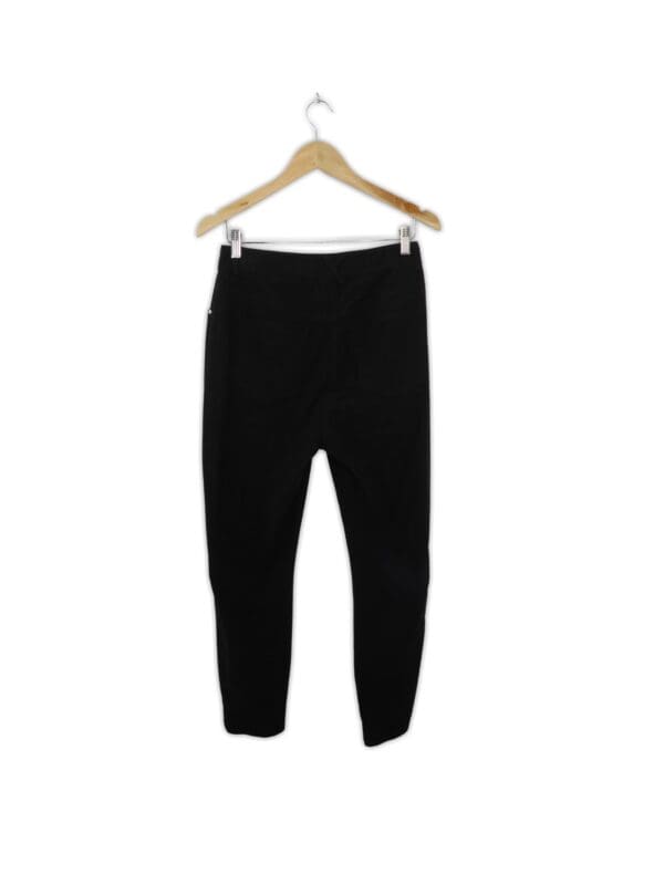 black tapered pants ankle length brushed cotton