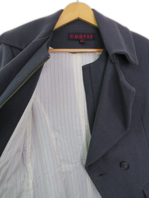 Charcoal winter coat layered design cooper