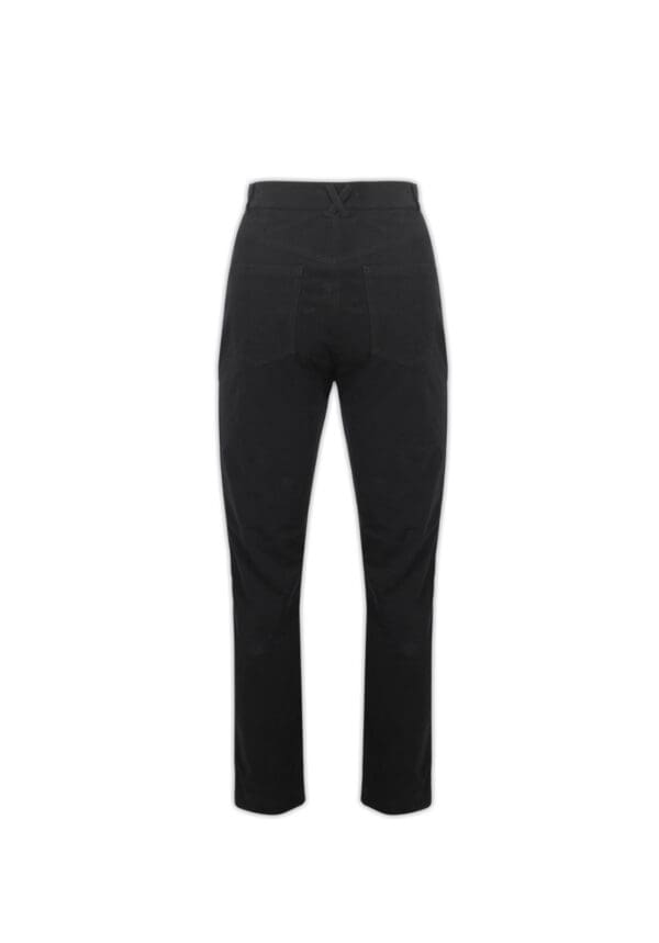 Black soft cotton straight leg crop pant
