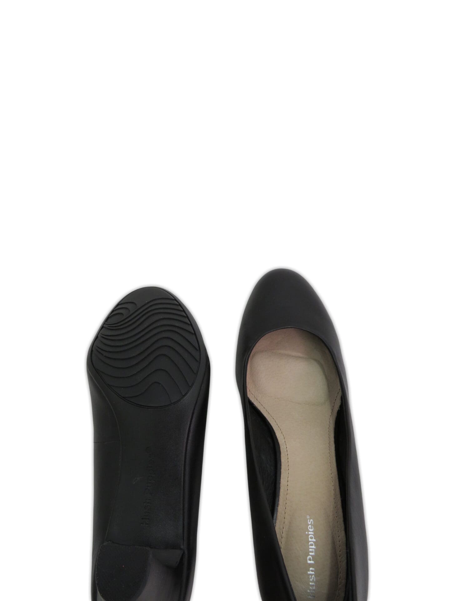 Black leather low heels closed toe