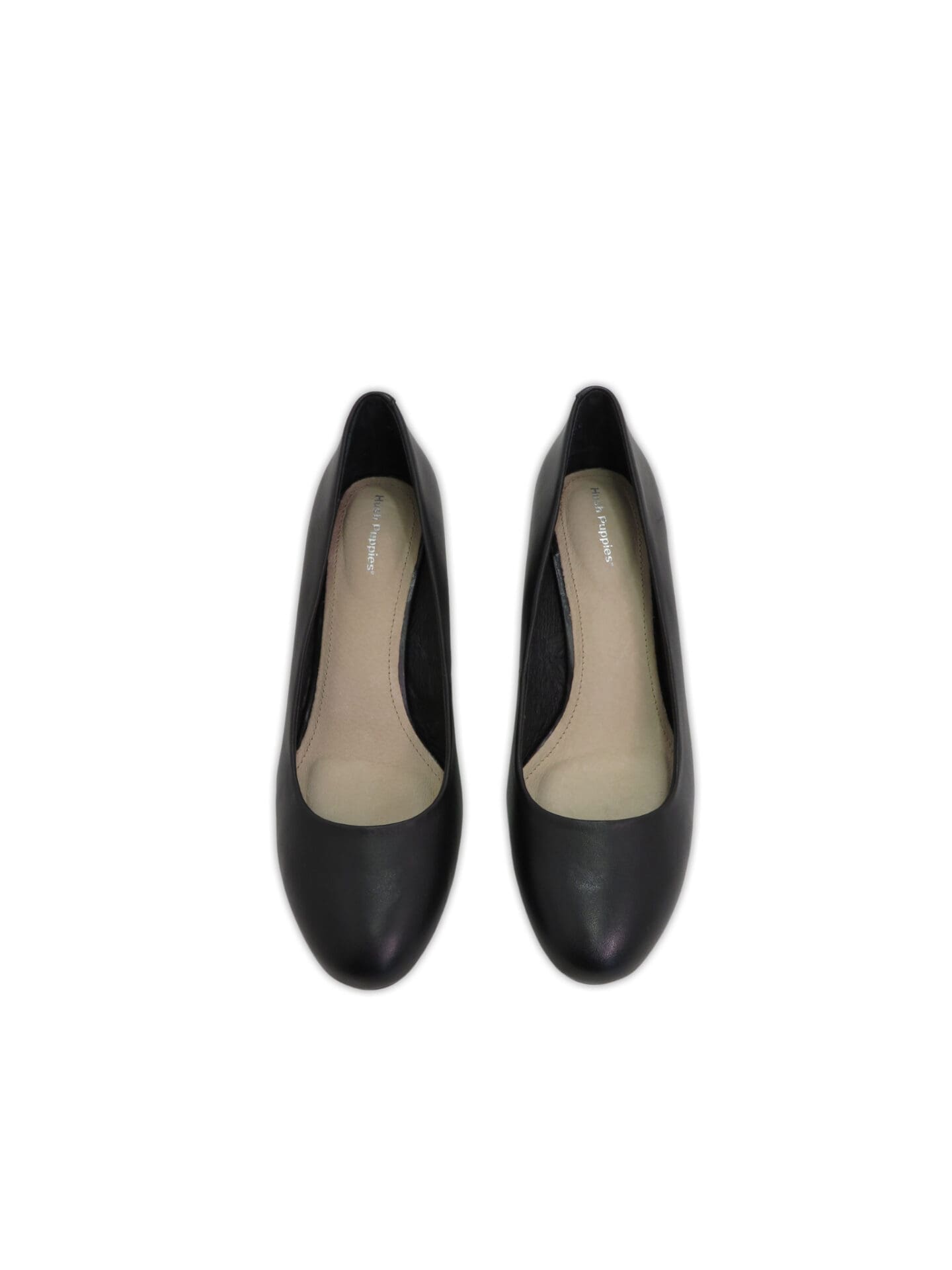 Black leather low heels closed toe