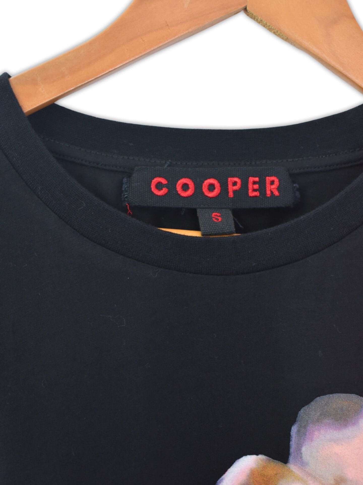 Small, cotton, printed black t-shirt, Cooper