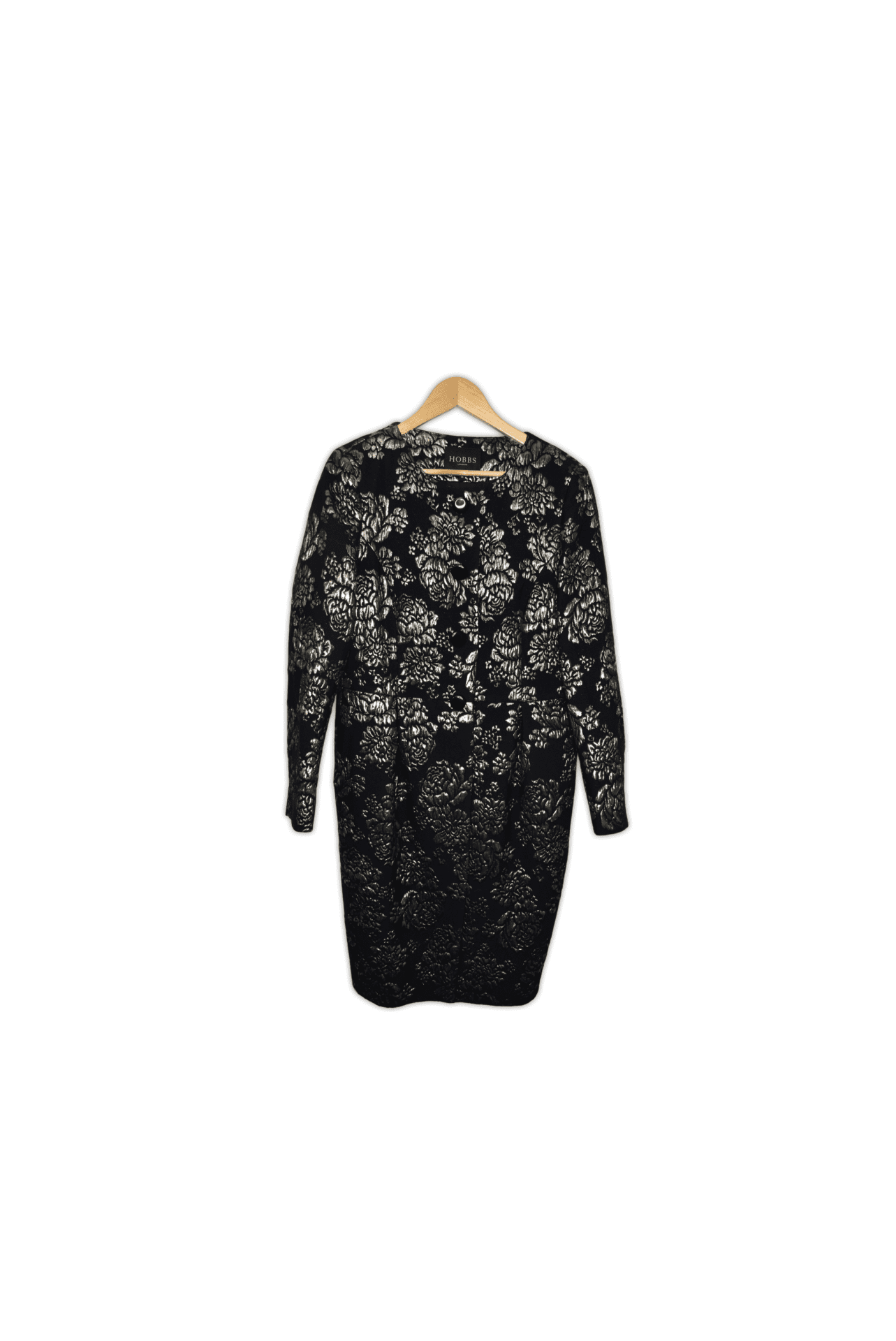 Large, gold and black floral embossed coat