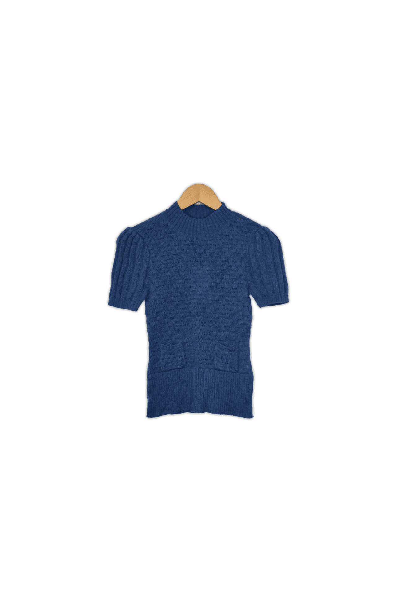 Small, blue, wool, top