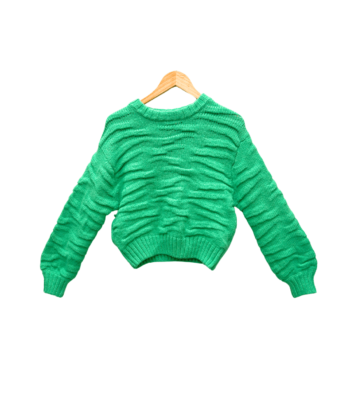 Green Wavy Sweater By Zara