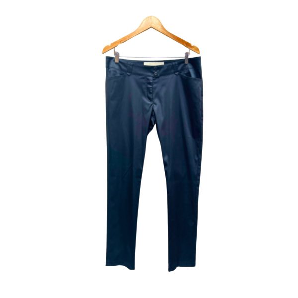 Navy Blue Satin Pants by Trelise Cooper