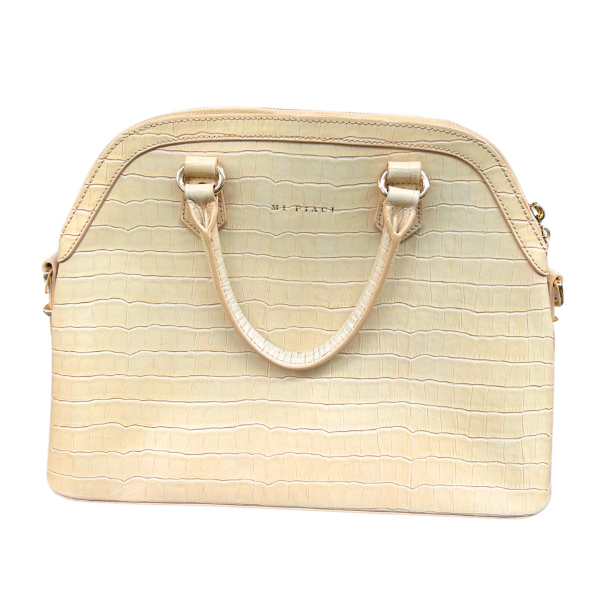 Elegant Mi Piaci Beige Crocodile Texture Handbag - Versatile and Stylish